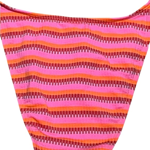 Striped Pink and Orange Bikini Bottom - Picture 6 of 8